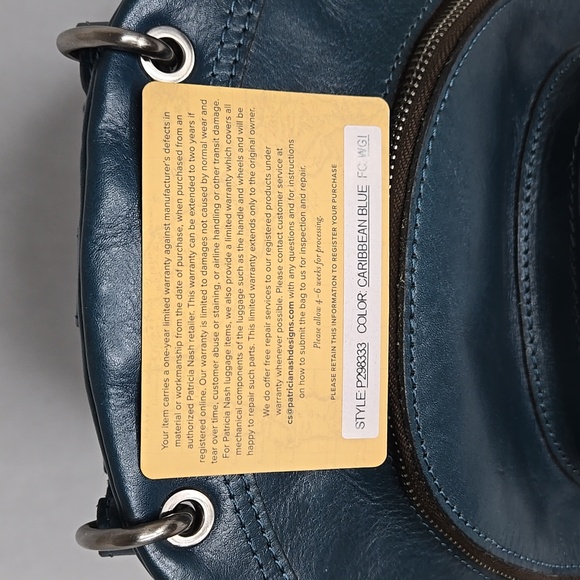 Patricia Nash Leather Backpack, Style P29833, Color Caribbean Blue - Picture 13 of 16